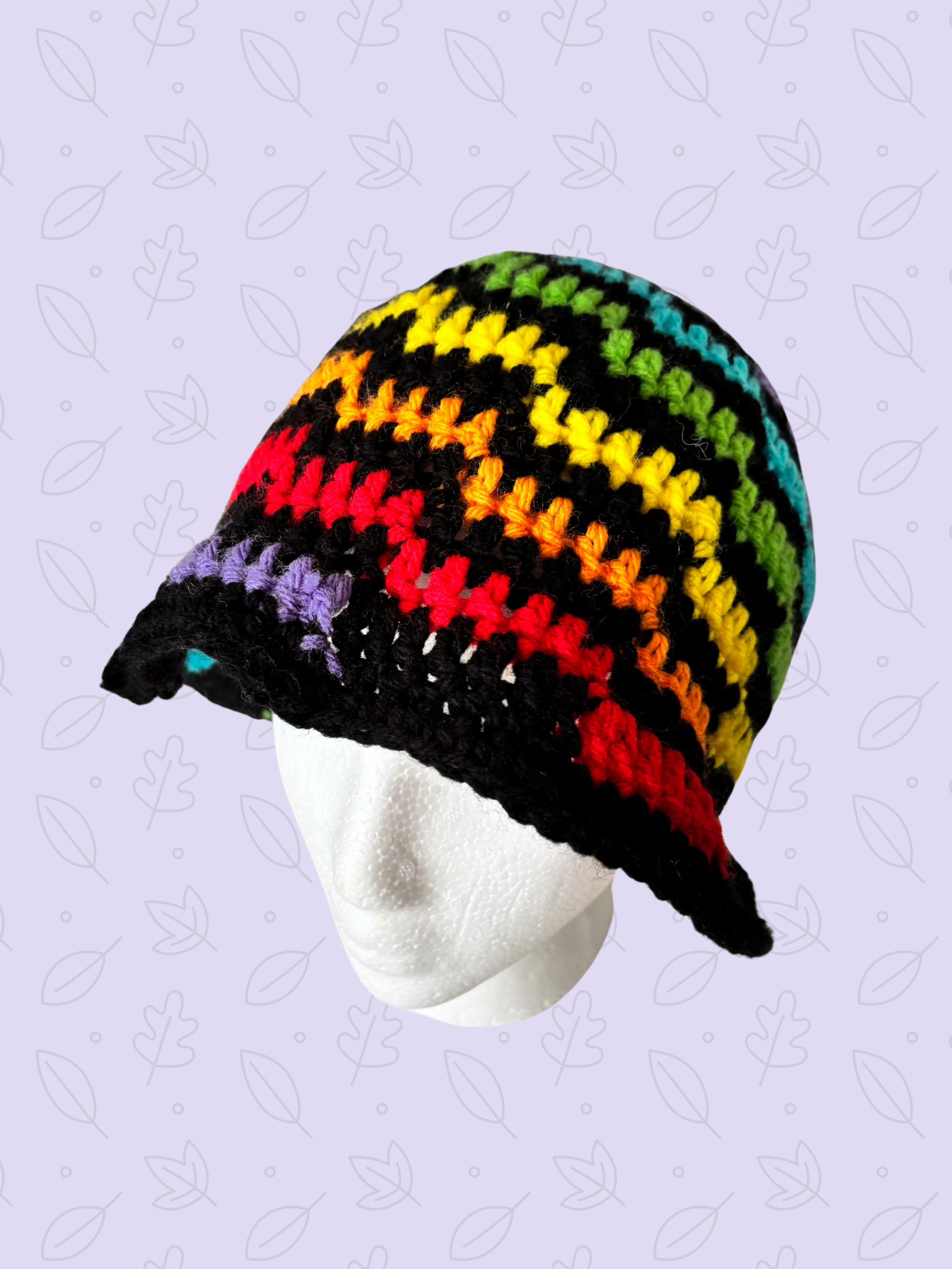 Rainbow acrylic bucket hat