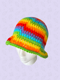 Rainbow acrylic bucket hat